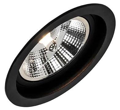 Комплект от 6 Кръгъл вграден прожектор черен регулируем - Chuck 111