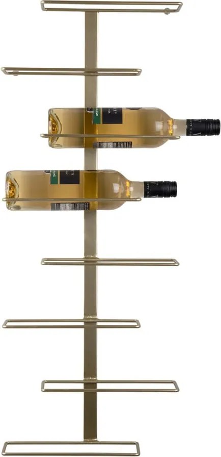 Метална стойка за вино, монтирана на стената, в златист цвят брой бутилки 8 Float - PT LIVING