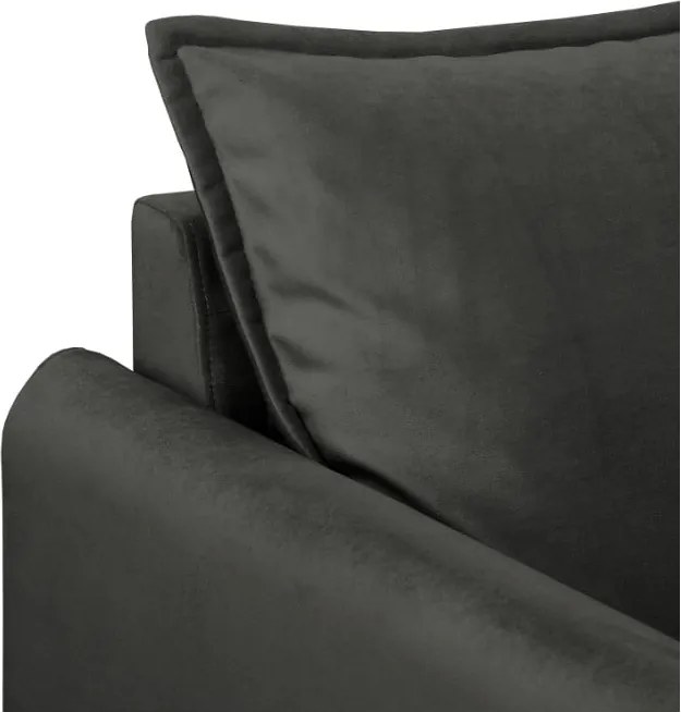 Тъмносив кадифен диван 138 cm Juli – Ropez
