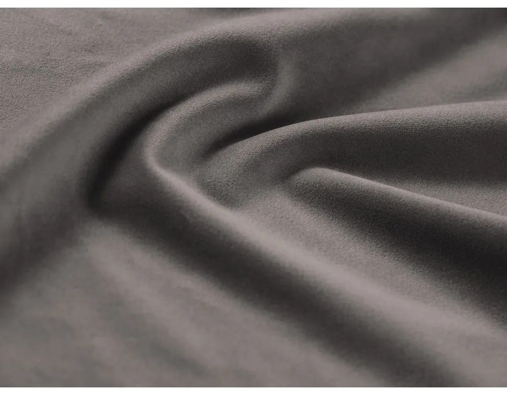 Светлосив кадифен разтегателен ъглов диван с място за съхранение (десен ъгъл/U форма) Kyoto – Cosmopolitan Design