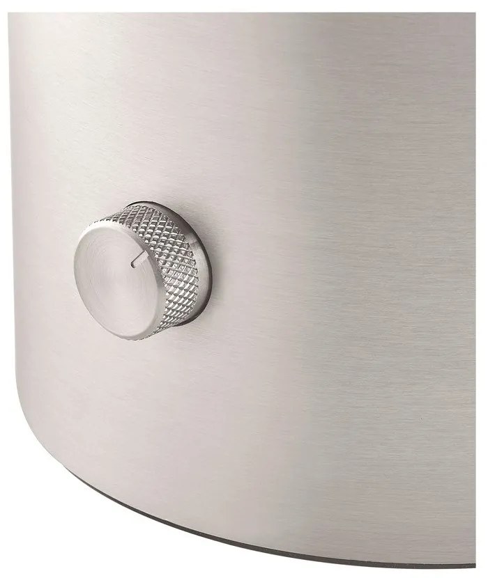 Алуминиева LED настолна лампа в сребрист цвят със стъклен абажур (височина 32 cm) Iris – Blomus