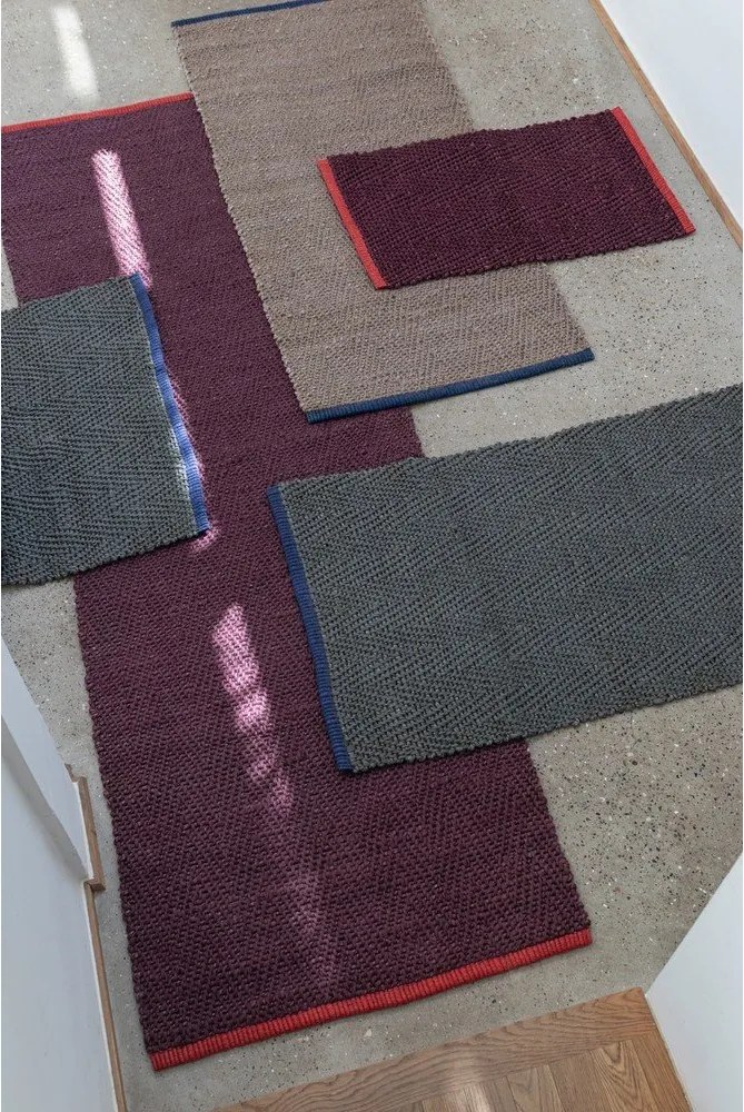 Пътека от юта в цвят бордо 80x245 cm Notes – Mette Ditmer Denmark