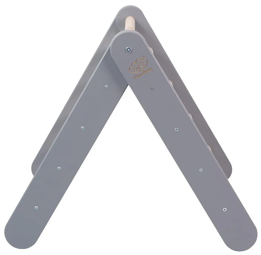 Сив пиклер триъгълник от масивен бор 46x87x60 cm Montessori – Meowbaby