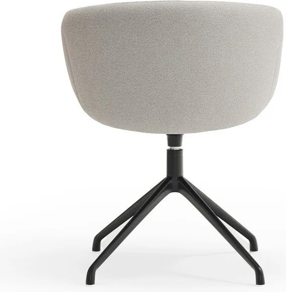 Светлосив тапициран трапезен стол с подлакътници Add – Teulat