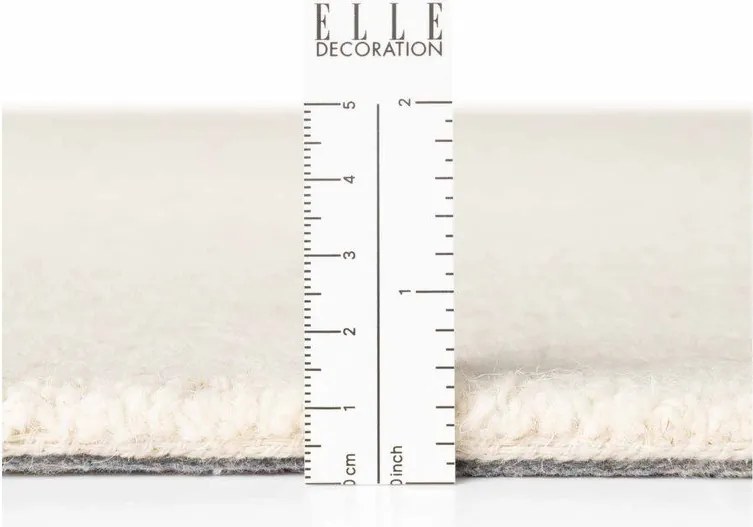 Кремав ръчно изработен вълнен кръгъл килим ø 160 cm Puristic Knots – Elle Decoration