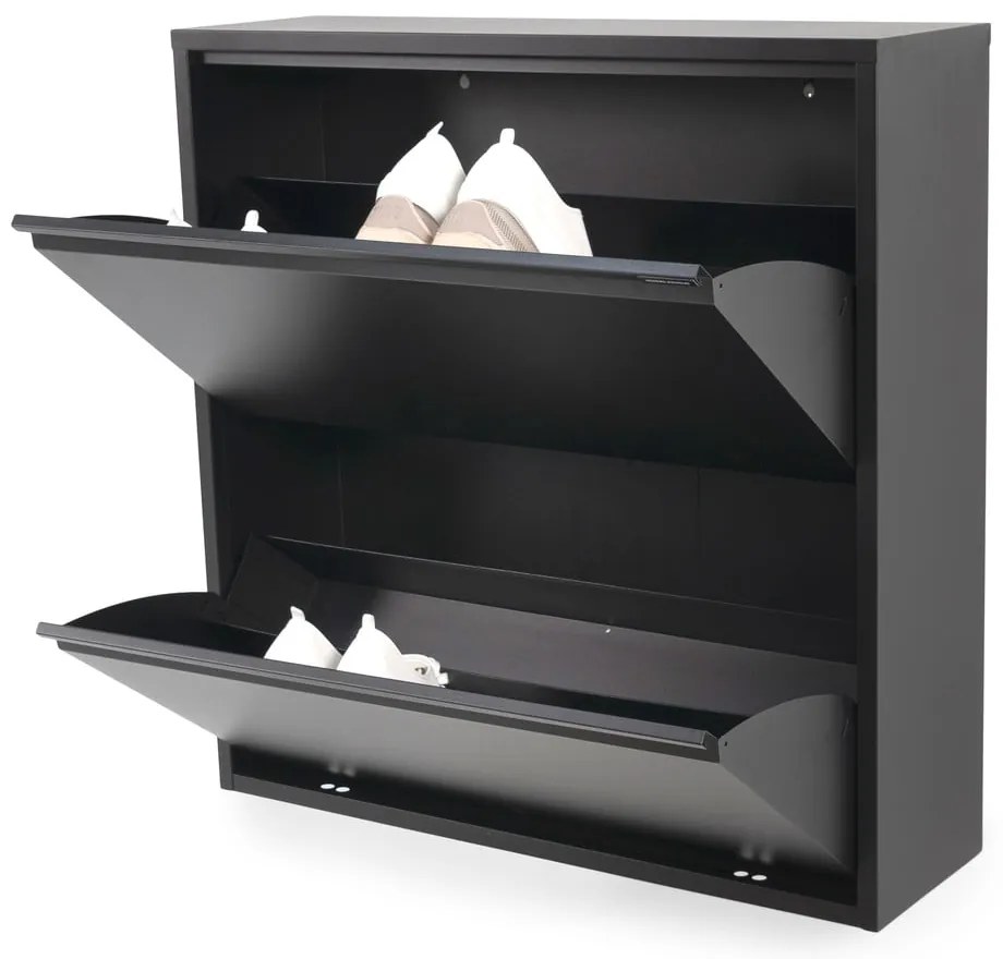 Черен метален шкаф за обувки Billy - Spinder Design