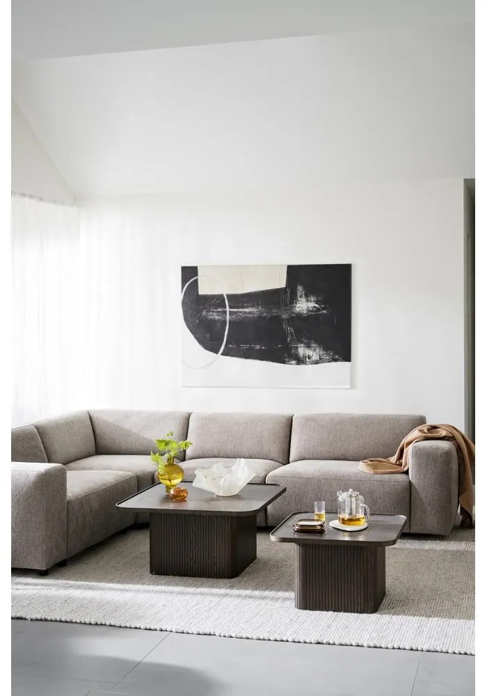 Тъмнокафява масичка за кафе от декор от дъб ø 60 cm Sullivan – Rowico