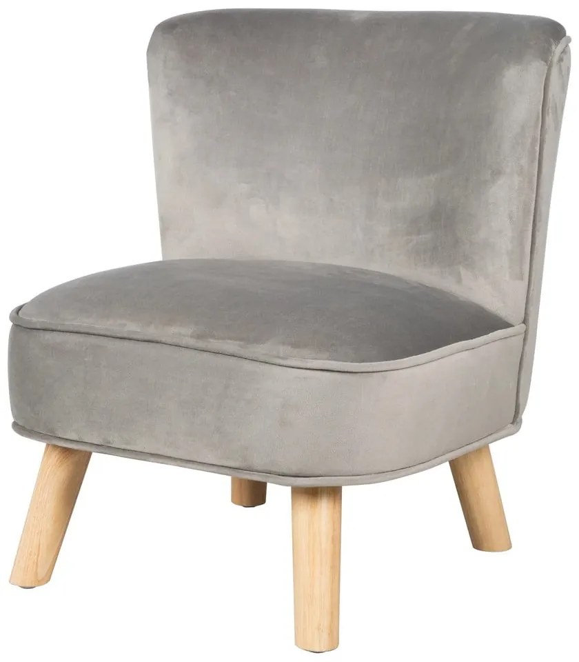 Светлосиво кадифено бебешко столче Lil Sofa - Roba