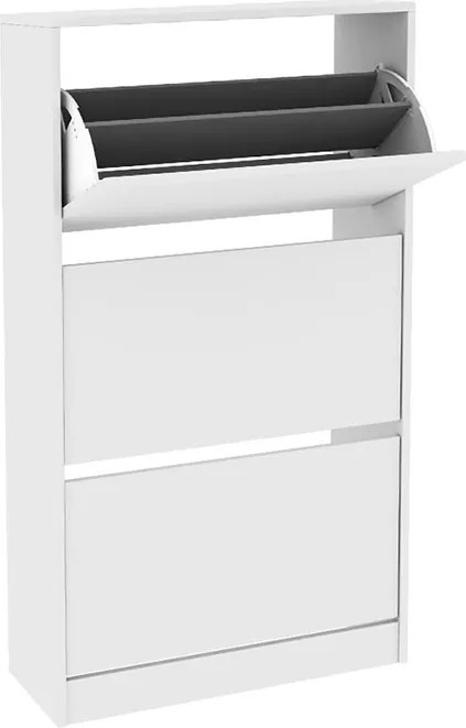 Плоска обувна стойка Duo за 18 двойки в бял цвят 73x26x119см.