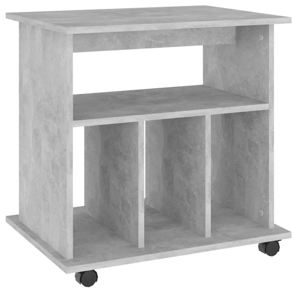 808480 vidaXL Подвижен шкаф, бетонно сив, 60x45x60 см, инженерно дърво