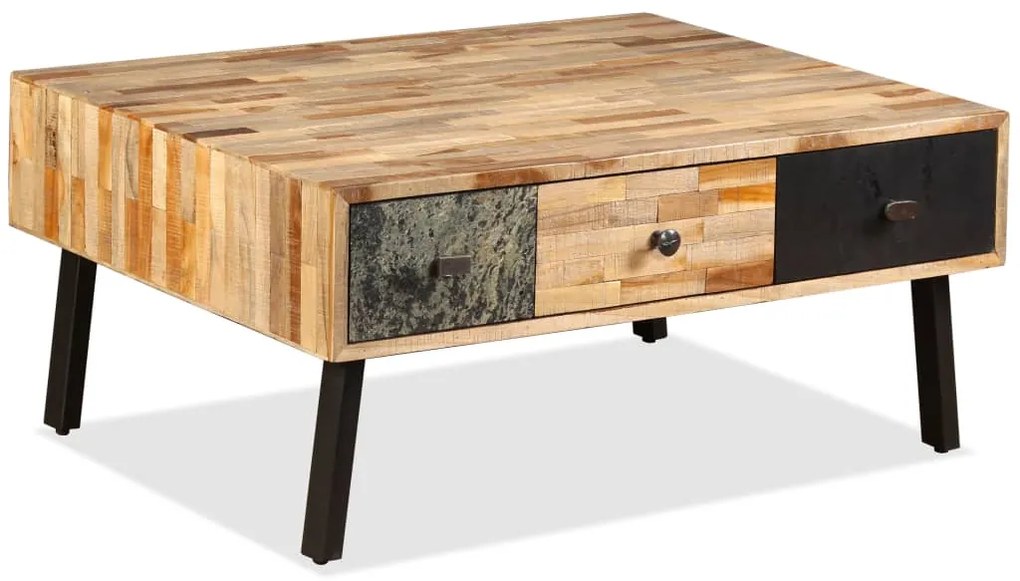 245404 vidaXL Маса за кафе, регенериран тик масив, 90x65x40 cм