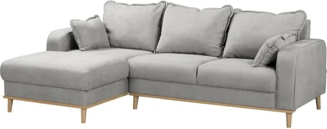 Светлосив ъглов диван (ляв ъгъл) Beata - Ropez
