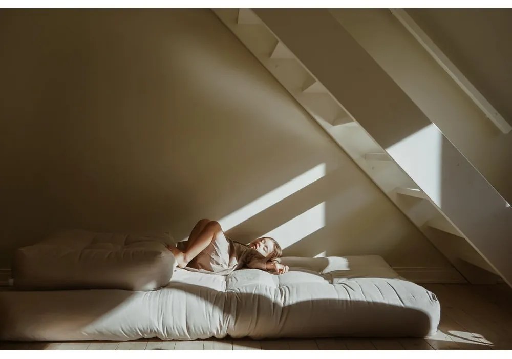 Бежов ленен разтегателен диван 140 cm Hippo - Karup Design