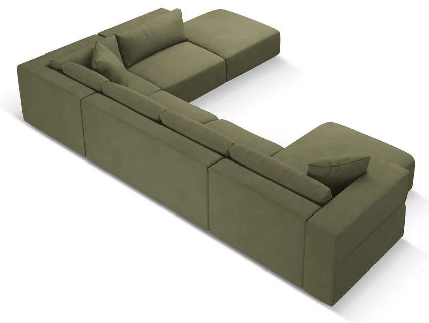 Светлозелен ъгъл U-образен диван, десен ъгъл Esther – Milo Casa