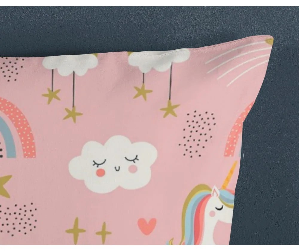 Синьо -розово единично памучно детско спално бельо 140x200 cm Suus – Good Morning