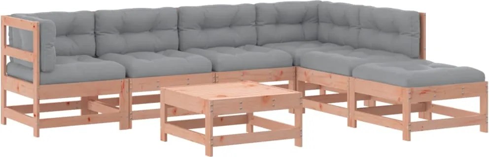 3185967 vidaXL Градински комплект с възглавници, 7 части, дугласко дърво масив