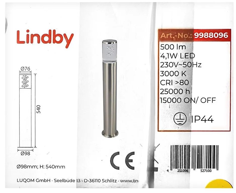 Lindby - LED външна лампа BELEN LED/4,1W/230V IP44