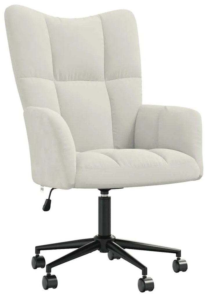 328181 vidaXL Релакс стол, кремавобял, кадифе