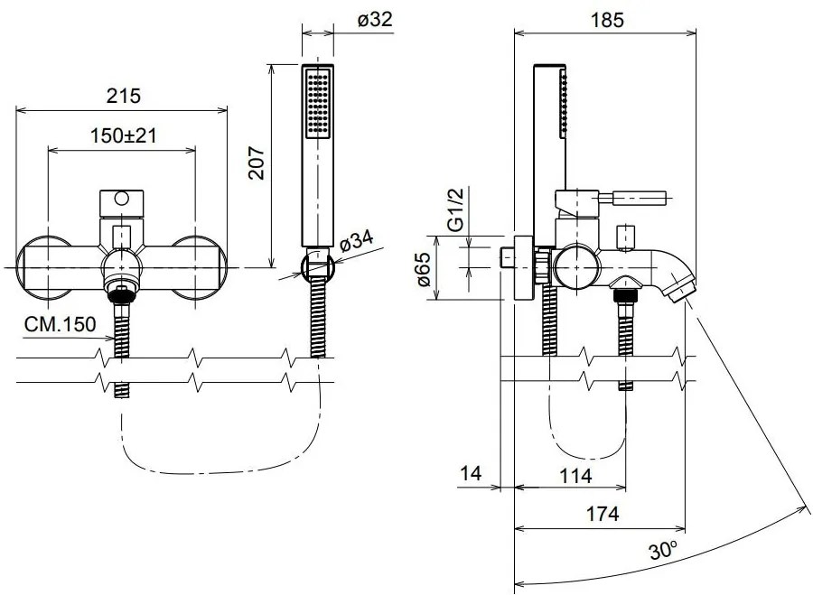 Смесител за баня LaTorre New Tech II-Inox