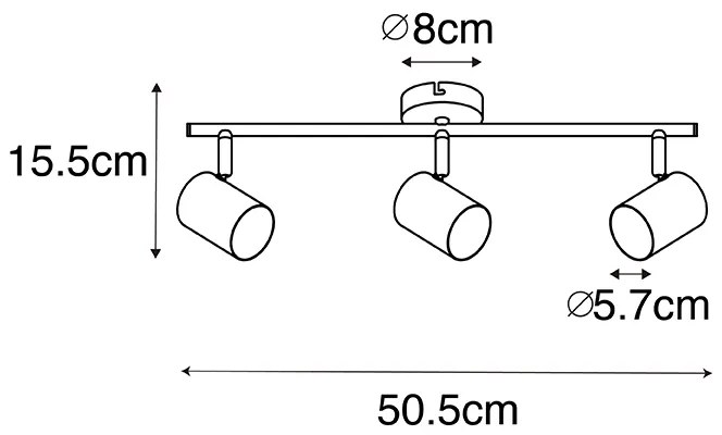 Модерна таванна лампа месинг 3-светлина регулируема - Jeana