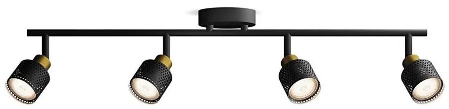 Philips - Спот NIALL 4xGU10/5W/230V черен/месинг