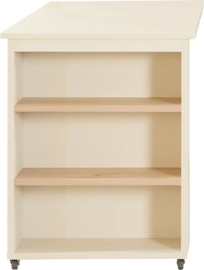 Бежово детско легло 90x200 cm повдигнато с място за съхранение без ламелно дъно Studio – Roba