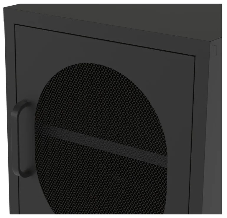 Черно метално нощно шкафче Diora – Marckeric