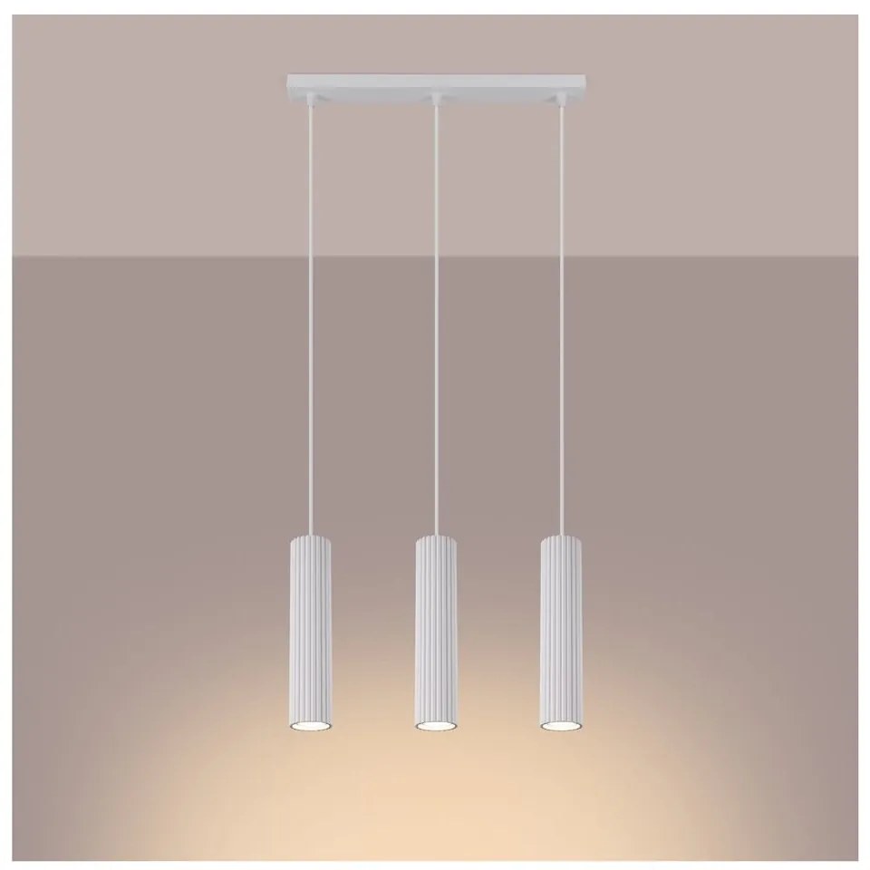 Бяло висящо осветително тяло Gleam – Sollux