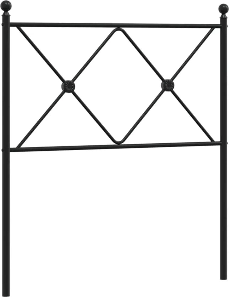 376528 vidaXL Метална резервна табла за легло, черна, 75 см