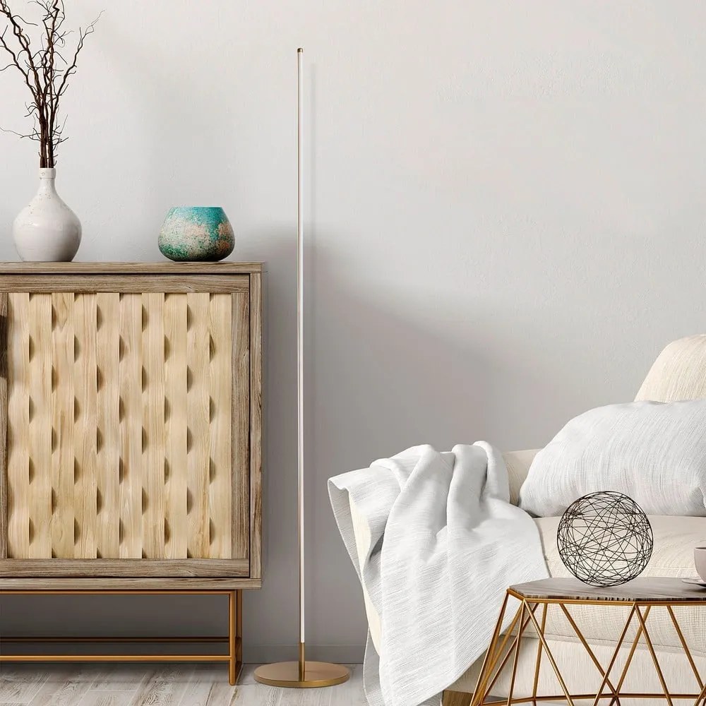 LED подова лампа в златист цвят (височина 153 cm) Sword – Opviq lights