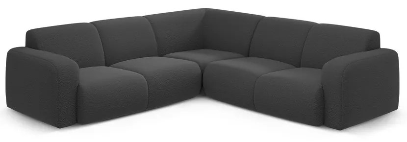 Тъмносив ъглов диван от букле (променлив/L форма) Molino – Micadoni Home