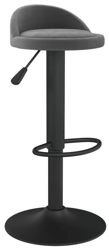 333591 vidaXL Бар табуретка, тъмносива, кадифе