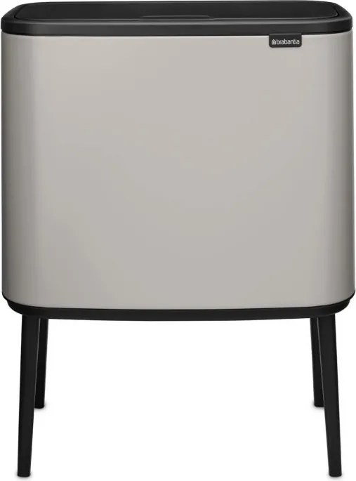 Кош за боклук Brabantia Bo Touch 1010454, 3x11 л, Плавно и безшумно отваряне, Голям отвор, Сив