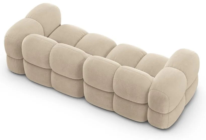Бежов кадифен диван 250 cm Loretto – Cosmopolitan Design
