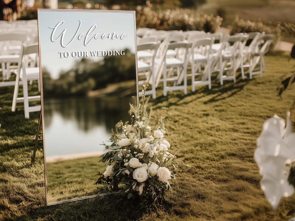 Стикер за огледало S13 – Welcome to our wedding 49x22
