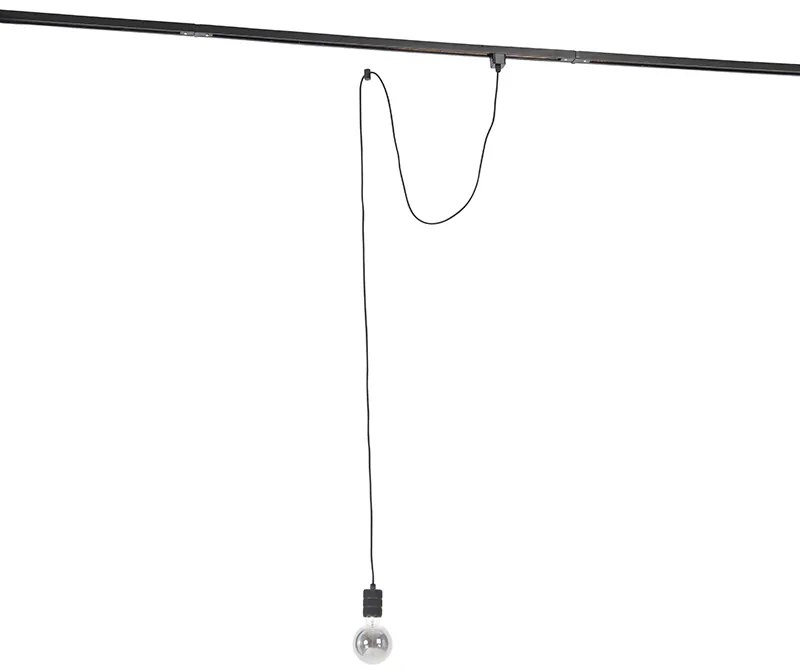 Висяща лампа с релсова окачване черна - Cavalux