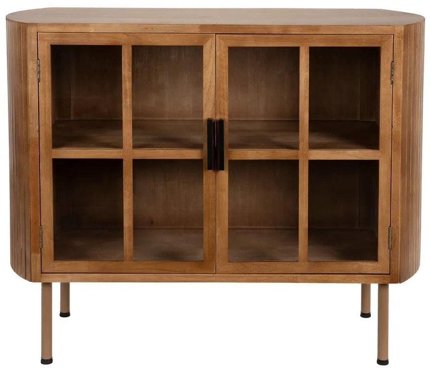 Витрина от масивно каучуково дърво в естествен цвят 100x80x38 cm Yaz – White Label