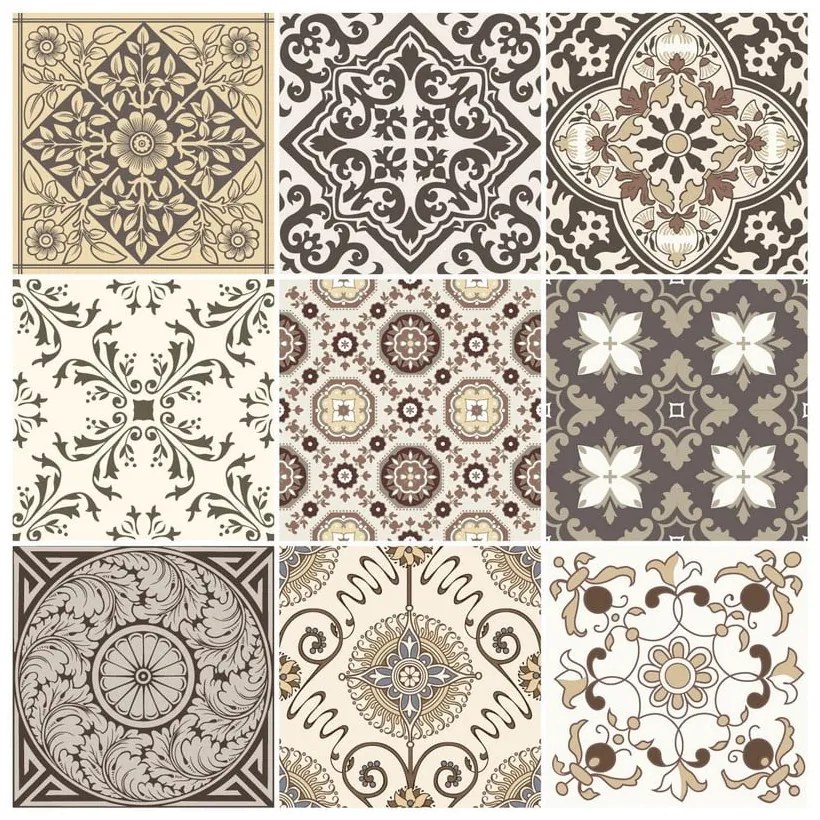 Комплект от 9 декоративни стикера за стена , 20 x 20 cm Ancône - Ambiance