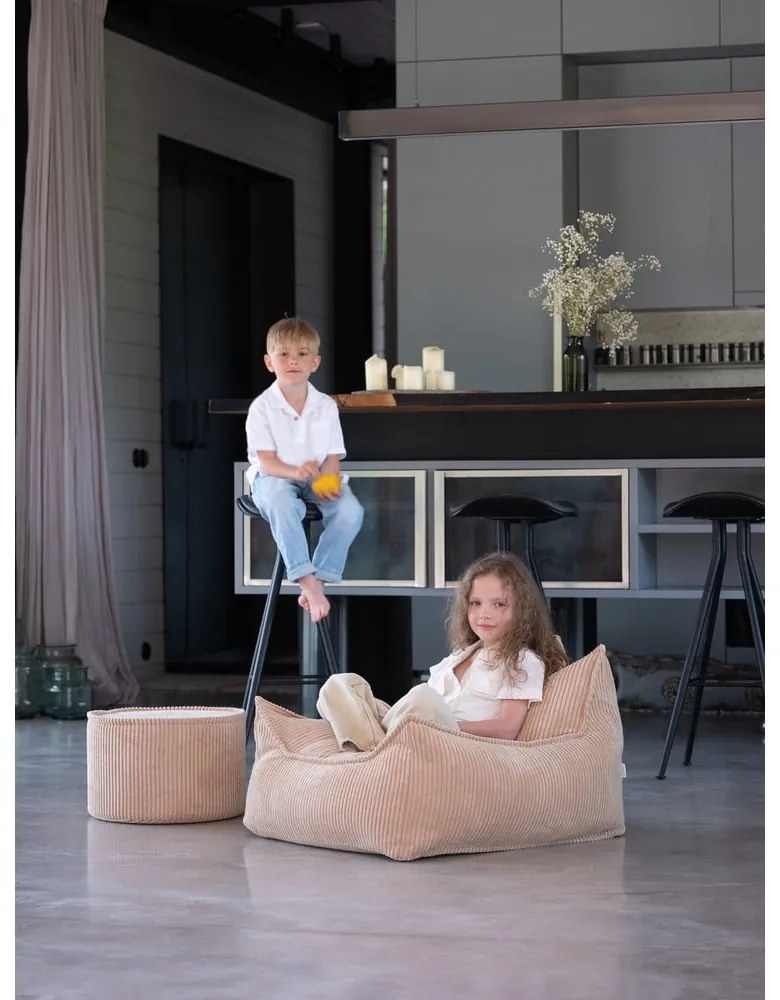 Светлокафяв детски пуф от рипсено кадифе Chair – Wigiwama