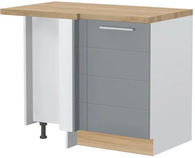 Подов ъглов шкаф Hudson R-UG-1K-White - Gray
