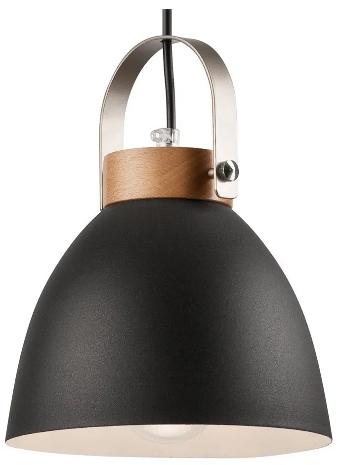 Черно висящо осветително тяло с метален абажур Danielle – LAMKUR