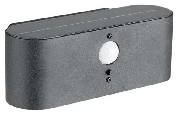 LED външно соларно стенен осветител с сензор LED/2,5W/3,7V 3000K IP54