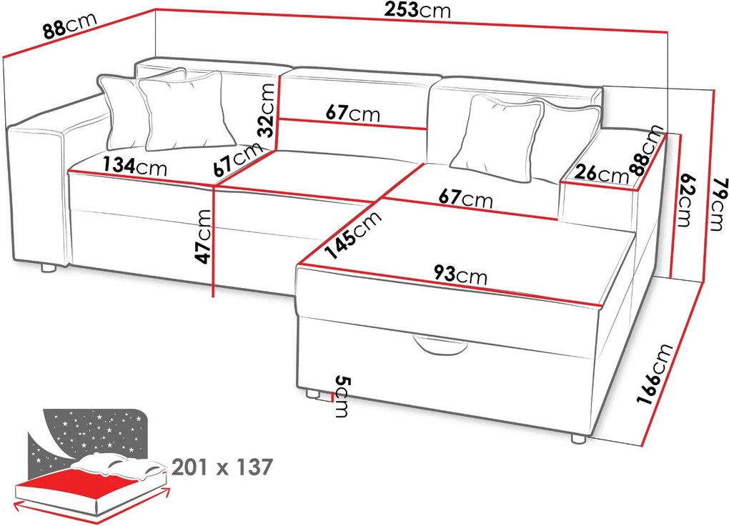 Ъглов диван Santos-Сребристо сив десен