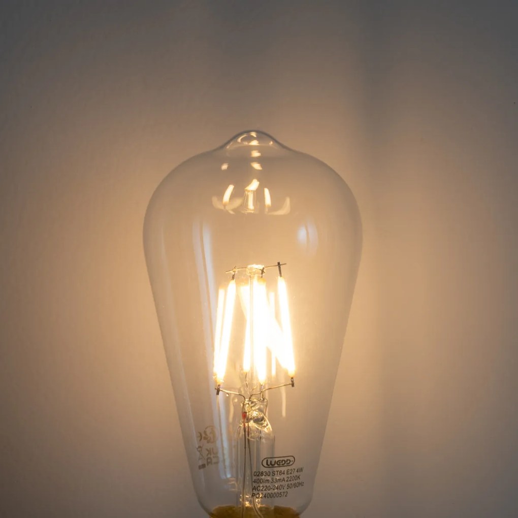 Комплект от 5 E27 LED крушки ST64 със сензор за здрач 4W 400 lm 2200K