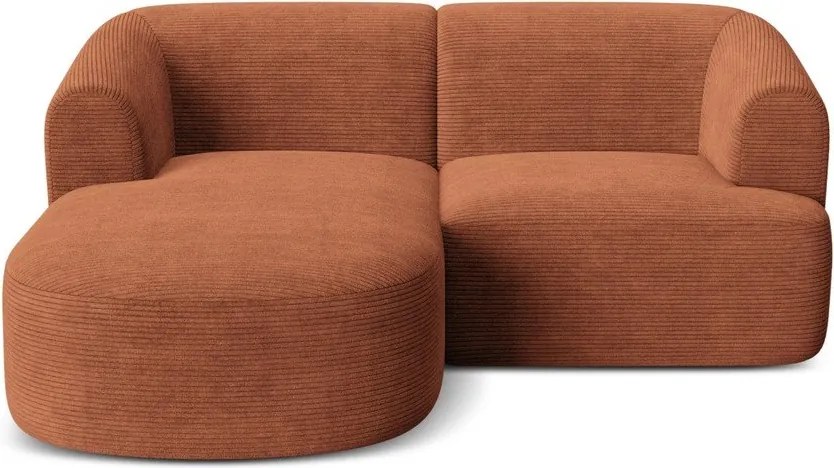 Теракотен ъглов диван от рипсено кадифе (ляв ъгъл) Campi – Cosmopolitan Design