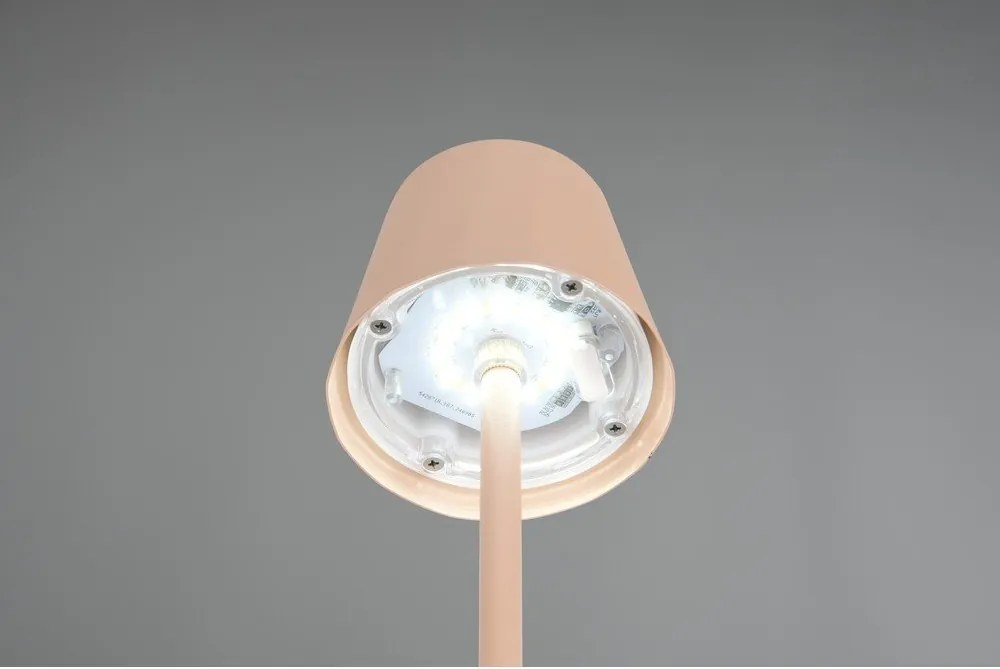 Кремава LED настолна лампа с метален абажур (височина 21 cm) Diaz – Reality