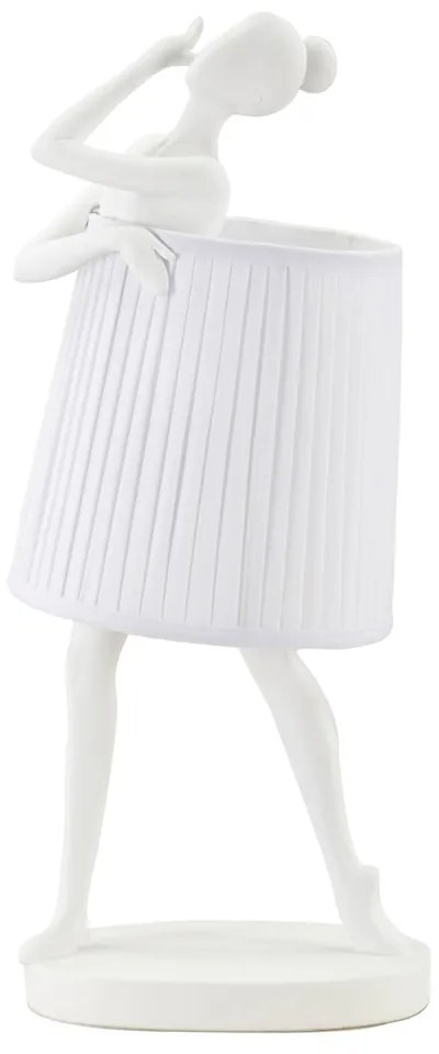 Бяла настолна лампа с текстилен абажур (височина 62,5 cm) Ballet – Mauro Ferretti