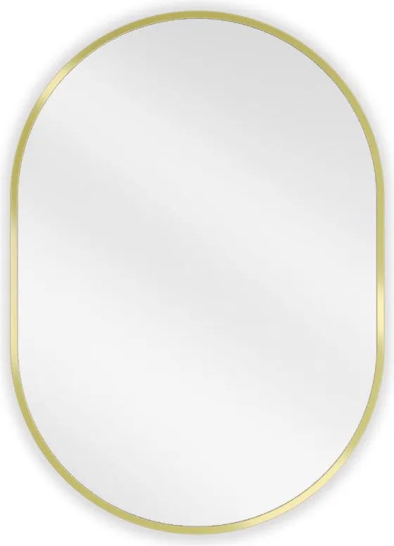 Mexen Loft овално огледало за баня 70 x 50 см, златна рамка - 9851-070-050-000-50