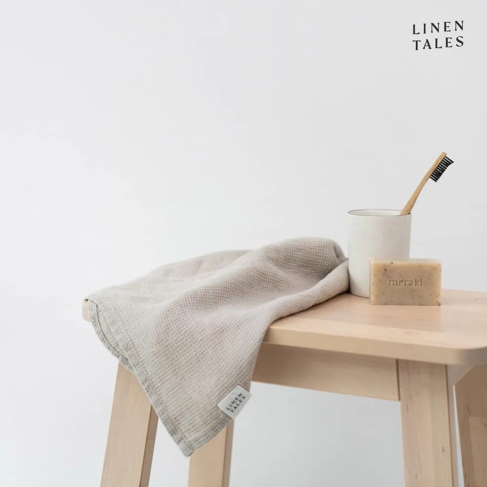 Ленена вафлена кърпа в естествен цвят 75x125 cm Natural Fine Waffle – Linen Tales