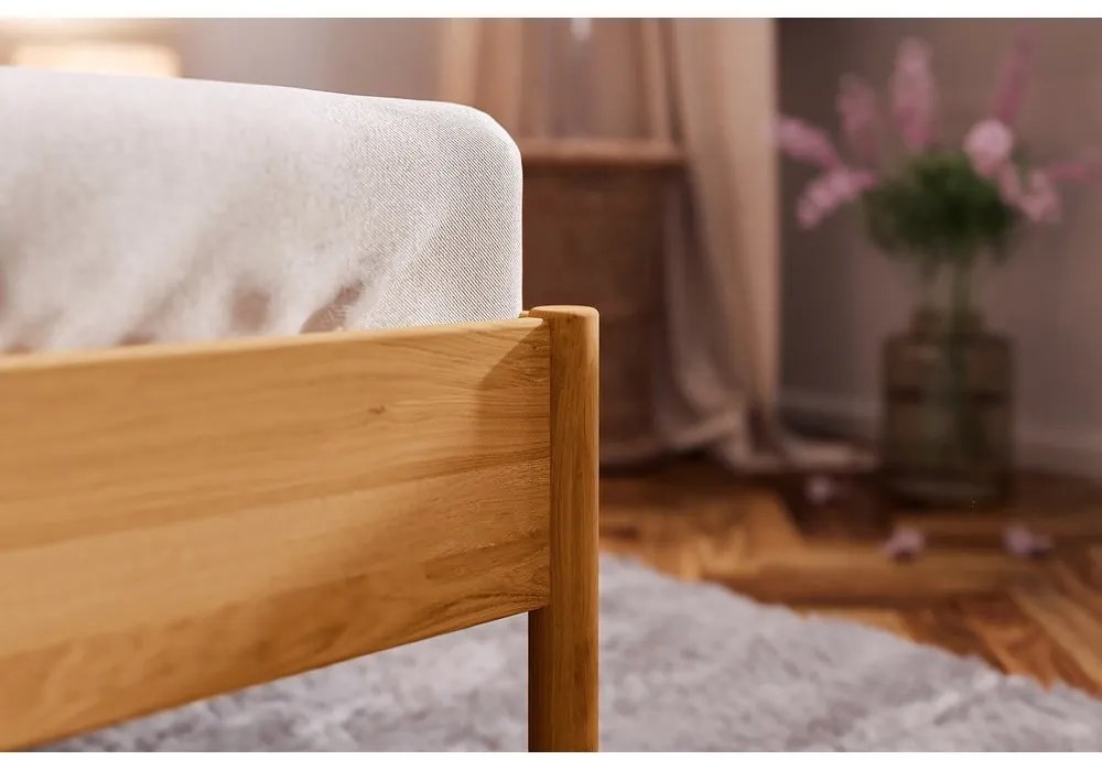 Дъбово двойно легло с тапицирана табла 160x200 cm Pola - The Beds